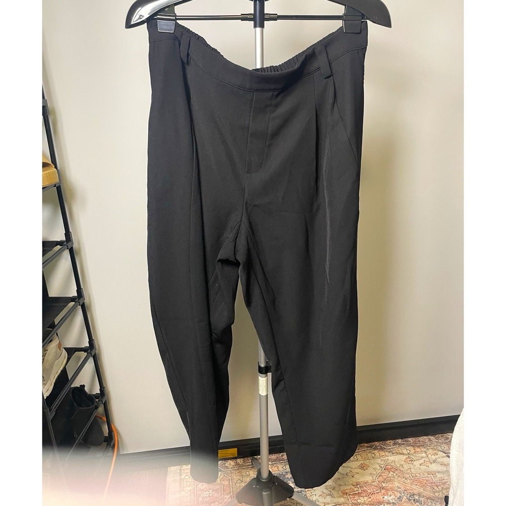 Halara Black Solid Pants Womens XL Regular Pull-On Elastic Waist